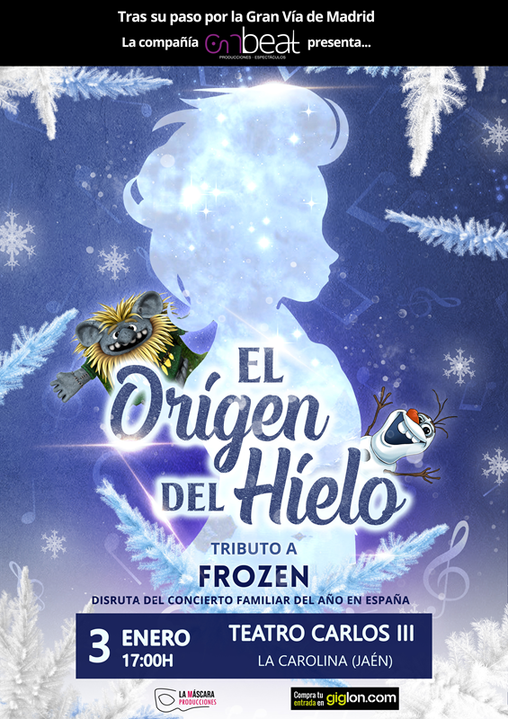 Cartel El Origen del Hielo, tributo a frozen